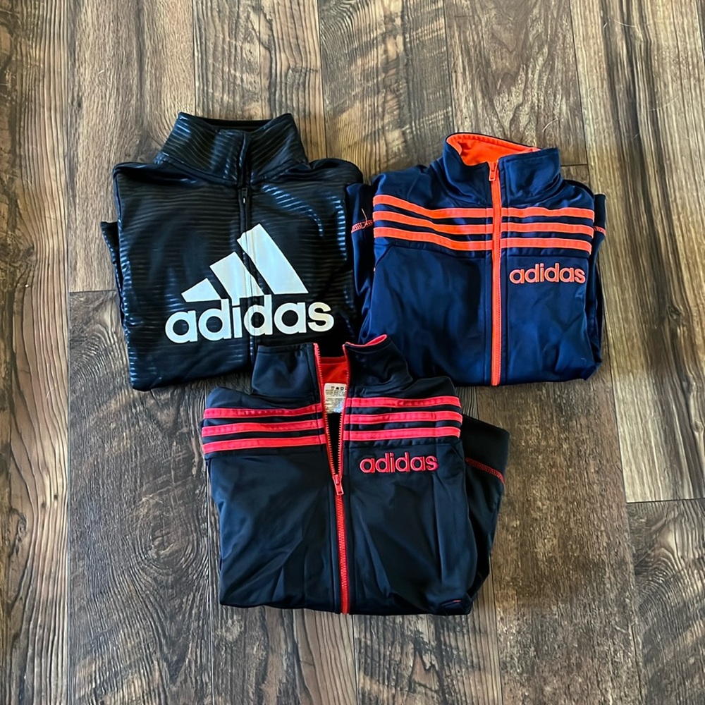 Lot of three Adidas track jackets, boys size 7